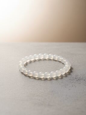 Classic White Bead Stretch Bracelet - Women Jewelry